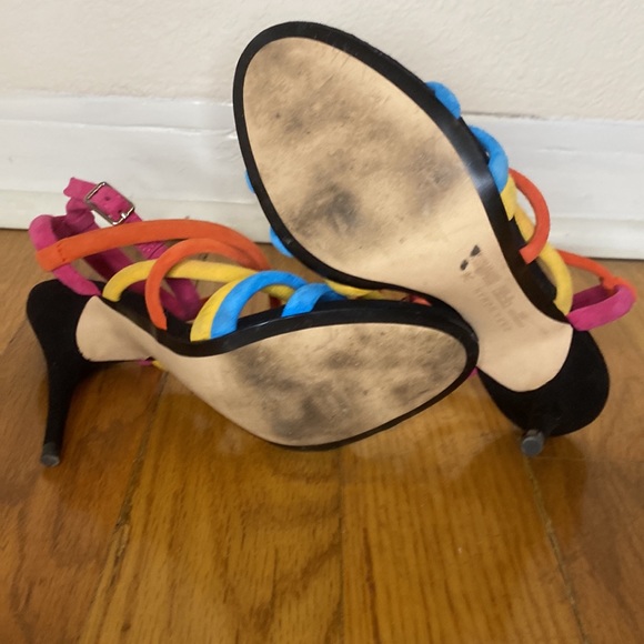 Zara Multicolor Suede Leather High Heel Sandals - Picture 7 of 8